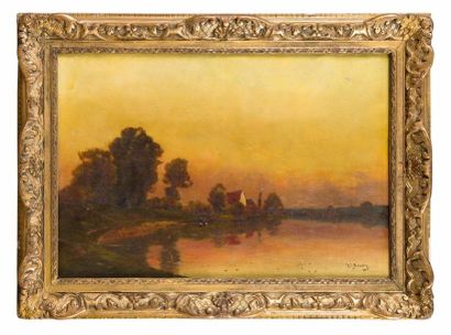 HENRI-JACQUES DELPY (1877-1957) 
Paysage
Huile sur toile.
Signé en bas à droite 38,3x55,7...