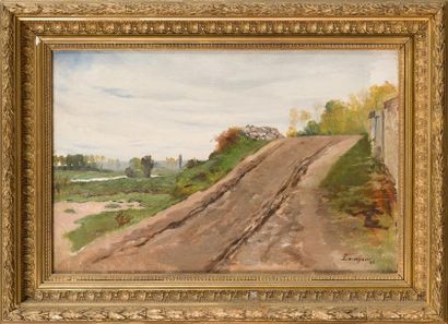 Emmanuel LANSYER (1835-1893) 
Paysage
Huile sur toile.
Signé et daté 85 en bas à...