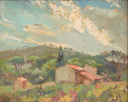 Georges LAPCHINE (1885-1950/51) * Paysage
Huile sur isorel.
Signé en bas à gauche.
22...