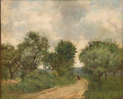 Léon Germain Pelouse (1838-1891) * Promenade
Huile sur toile.
Signé en bas à gauche.
50...