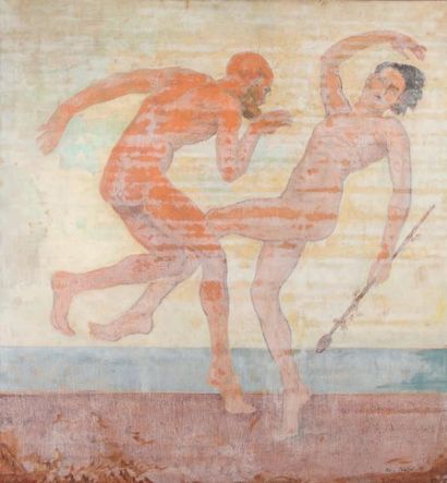 Henry CARO-DELVAILLE (1876-1928) Danses de Satyres
Paire d'huiles sur toiles contrecollées...