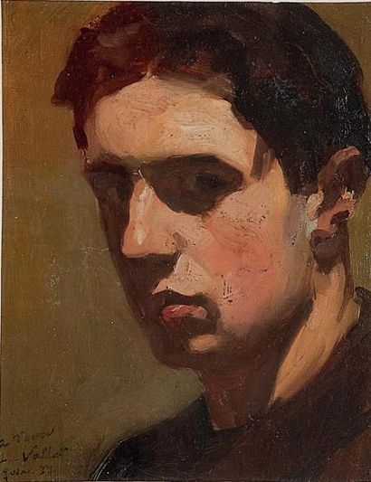 Louis VALTAT (1869-1952) Portrait présumé du fils de l’artiste
Huile sur panneau.
Signé,...
