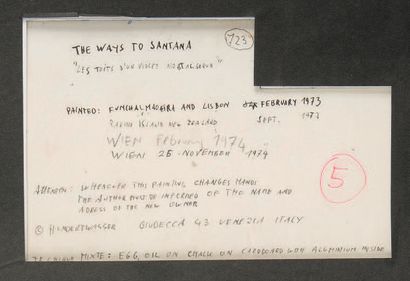Friedensreich Hundertwasser (1928-2000) The ways to Santana - Les toits d'un violet...