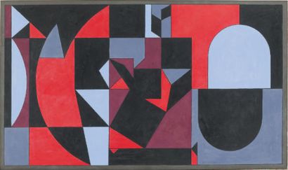 Victor VASARELY (1906-1997) Fresko 2 - 1950
Gouache sur papier marouflé sur toile.
Signé...