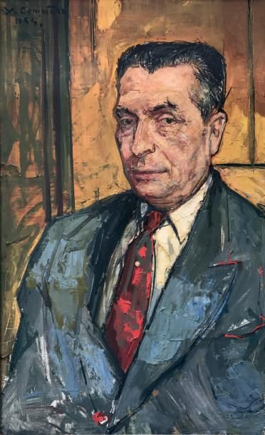 Yves Jean COMMERE (1920-1986) Portrait de Louis H
Huile sur toile.
Signé en haut...