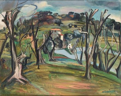 Anders OSTERLIND (1887-1960) * Paysage de la Creuse
Huile sur toile.
Signé en bas...