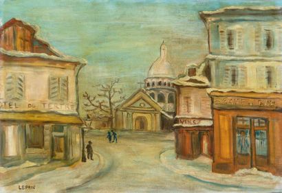 MARCEL FRANCOIS LEPRIN (1891-1933) * Montmartre
Huile sur toile.
Signé en bas à gauche.
32...