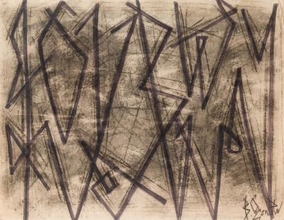Bernard QUENTIN (né en 1923) * Composition abstraite
Technique mixte sur papier....