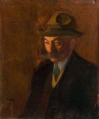 Edmond Amédée HEUZÉ (1884-1967) * Autoportrait
Huile sur toile.
Signé en bas à gauche...