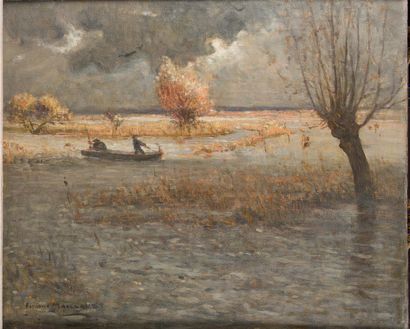 Fernand MAILLAUD (1862-1948) * Paysage de rivière
Huile sur toile.
Signé en bas à...