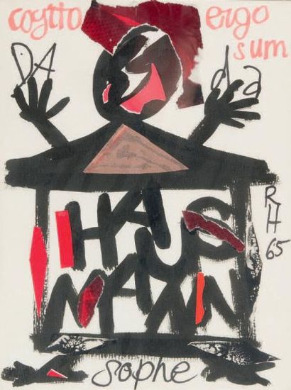 Raoul Hausmann (1886-1971) * Cogito Ergo Sum Dada 1965
Technique mixte sur papier
Signé...