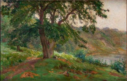 Henri PAILLER (1876-1954) * Paysage
Huile sur toile.
Signé et daté 1901 en bas à...