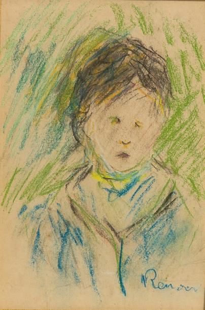 ECOLE FRANÇAISE XXème siècle Portrait d’un enfant
Pastel sur papier.
Porte une signature...