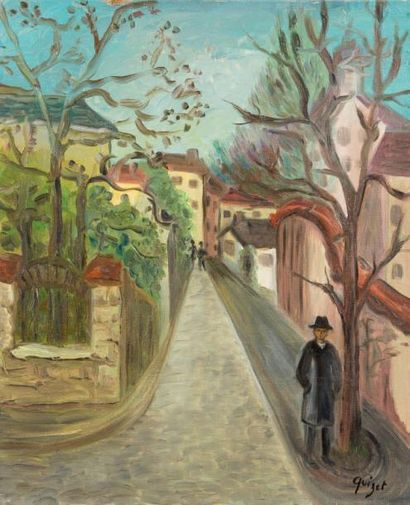 Alphonse QUIZET (1885-1955) * Rue Montmartre
Huile sur toile.
Signé en bas à droite.
56...