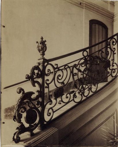 Eugène Atget (1857-1927) 
Rampe d'escalier, Hotel du Grand Veneur, du Marquis d'Ecquevilly,...