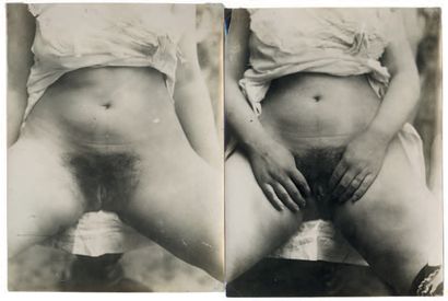 Photographe non-identifié 
La pisseuse - Vers 1930 Deux tirages argentiques d'époque...