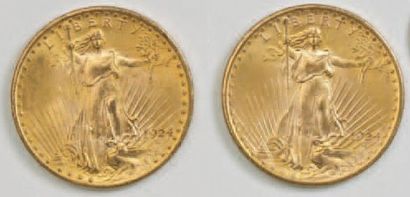 null 2 pièces de 20 dollars US : 1924 ; 1924.