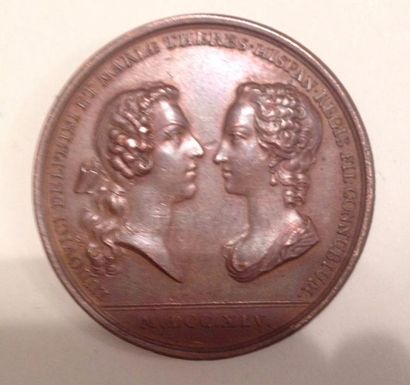 null Louis XV, Premier mariage du Dauphin, avec Marie-Thérèse d'Espagne, Médaille,...