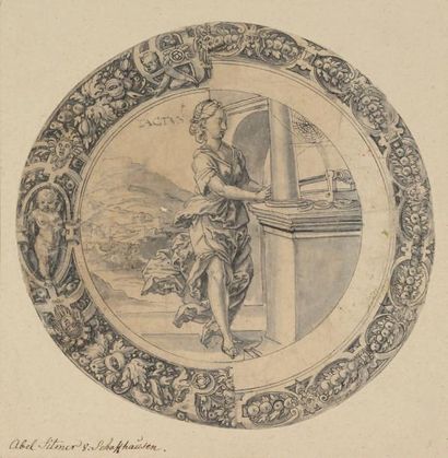 Abel STIMMER (1542-APRÈS 1606) *Allégorie du Toucher
Plume et encre noire, lavis...