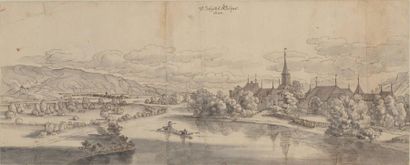 Attribué à Joseph PLEPP (1595-1642) *Monastère de Saint-Jean à Gals
Craie noire,...