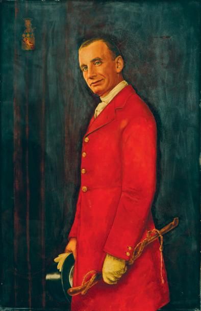 Jean DUNAND (1877-1942) 
Portrait de Monsieur Alex Clavel en tenue de maître d'équipage...