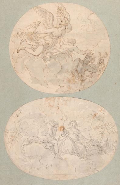 Jean LE PAUTRE (1618-1682) et Ecole italienne (?), 17ème siècle 
La Paix chassant...