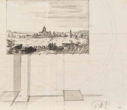 Luigi MAYER (1755-1803) 
Une procession au Caire (recto); Vue de Jérusalem avec le...