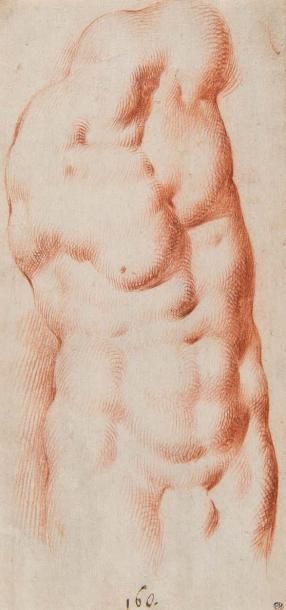 Attribué à Giovanni Battista CARACCIOLO (1578-1635) 
Un torse masculin Sanguine
Avec...