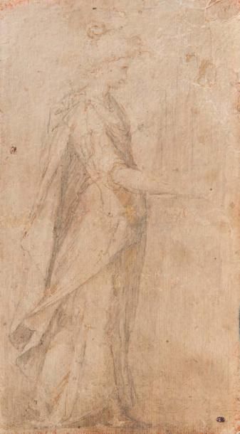Attribué à Guglielmo CACCIA, IL MONCALVO (1568-1625) 
Une femme drapée (Sainte Cécile?),...