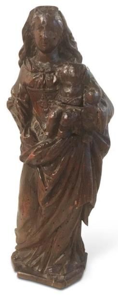 ECOLE FRANCAISE XVIIIEME SIECLE † Maternité
Sculpture en bois patiné (Manques)
H....
