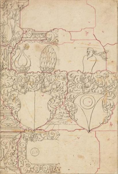Hans Caspar I LANG (1571-1645) Les armoiries des familles von Waldkirch et von Heideck:...