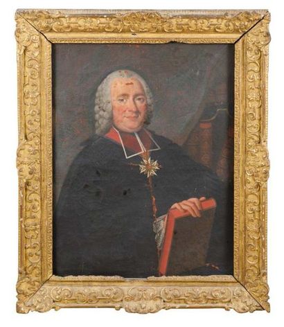 ÉCOLE FRANÇAISE. XVIIIème SIÈCLE Portrait de Jacques de Saligny, Prieur d'Aumont,...