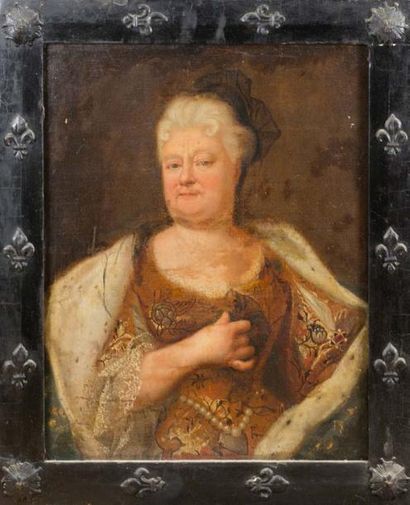Ecole italienne. XVIIIème siècle Portrait présumé de la Palatine
Huile sur toile...