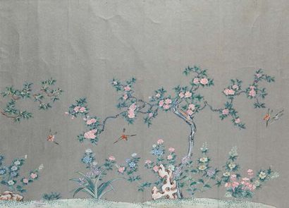 Atelier Liao Xinxue (1906-0958) Volatils, fleur et arbres
Encre et aquarelle sur...