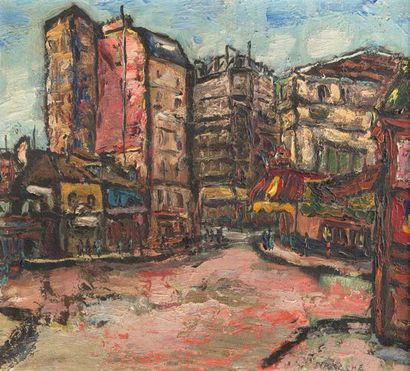 † Armand Henri NAKACHE (1894-1976) Place parisienne
Huile sur toile.
Signé en bas...