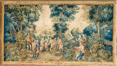 Aubusson. XVIIIème siècle La danse villageoise. D'après David II TENIERS (1610-1690)
Tapisserie...