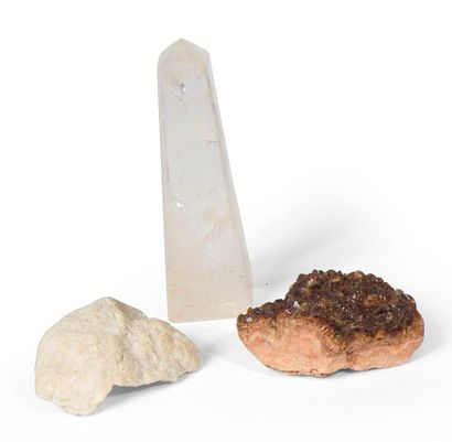 null Lot de quartz, calcite cristal de roche et améthyste chauffée