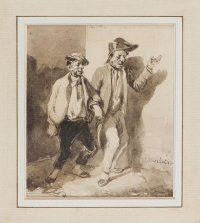 Nicola-Toussaint CHARLET (1792 – 1845) Scène de rue populaire

Deux encres sur papier...