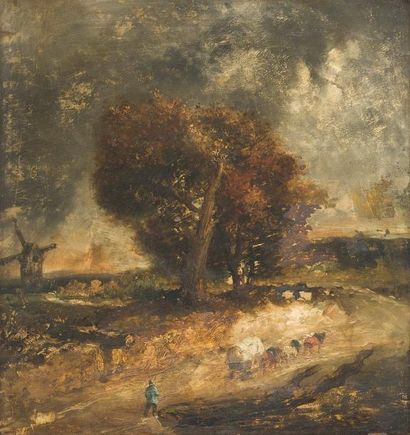 ÉCOLE FRANCAISE. XIXème siècle Paysage au moulin

Huile sur panneau 

39x36 cm