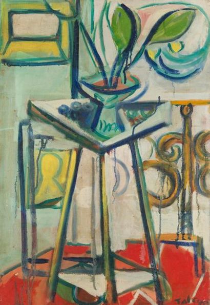 Pierre TAL-COAT (1905 – 1985) Vase de fleurs

Huile sur toile. Signé en bas à droite.

65...