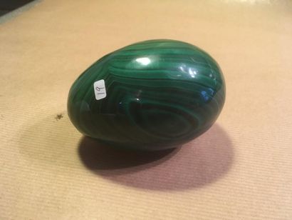 null 19) Gros œuf en malachite (Rèp. Dèm. Du Congo) L 13,5 CM