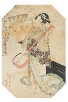 KIKUGAWA EIZAN (1787-1867) Ensemble de deux estampes oban tate-e, représentant des...
