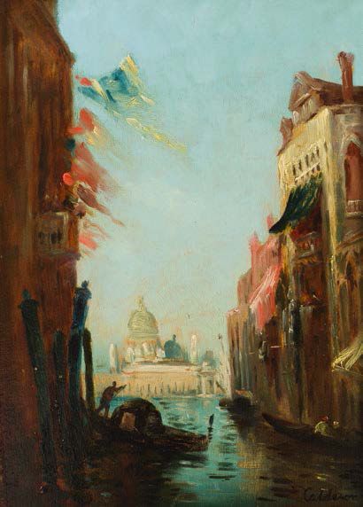 Charles-Clément CALDERON (1870 - 1906) Venise
Huile sur panneau.
Signé en bas à droite
33...