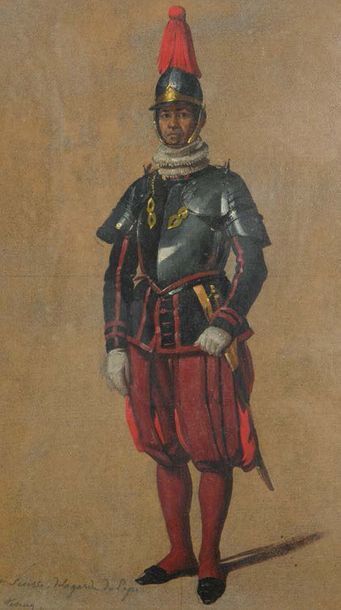 Edouard Henri Théophile PINGRET (1785-1869) Sergent suisse de la garde du Pape (Canton...