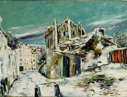 Elisée MACLET (1881 - 1962) La Maison de Mini Pinson à Montmartre, sous la neige
Huile...