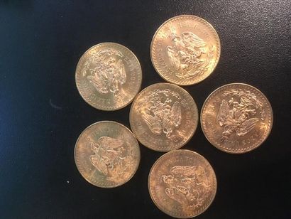 null 6 pièces de 50 Pesos Méxicain