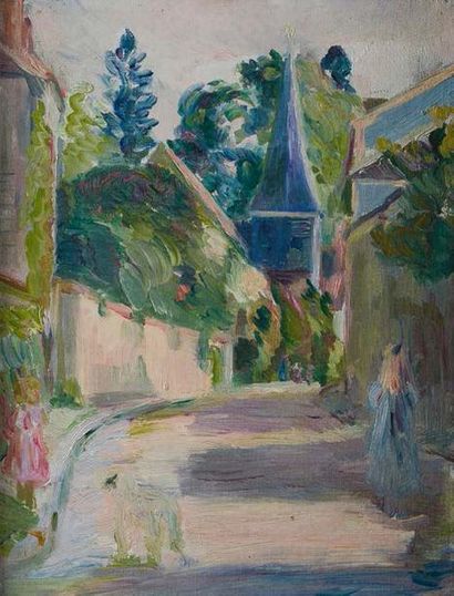 Julie MANET (1879-1967) Rue de village
Huile sur toile
30x23 cm