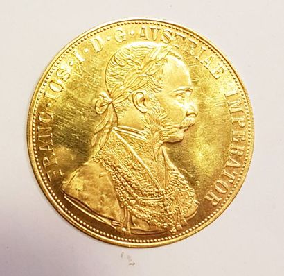 Pièce de quatre ducats en or jaune de l'Empire...