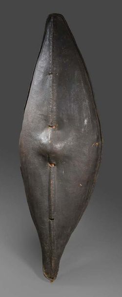 Peuple NOUBA - Soudan 
Bouclier de forme oblong en cuir de buffle, à longue poignée...