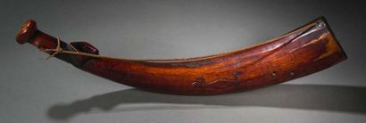 Peuple BAMOUN - Cameroun 
Grand oliphant à l'embouchure sculptée en forme de losange....